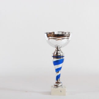 Coppa silver con componente blu a striscie h31 d140