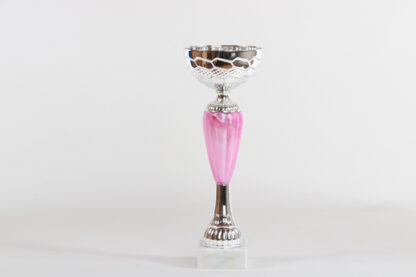 Coppa silver con componente rosa peonia h33 d120