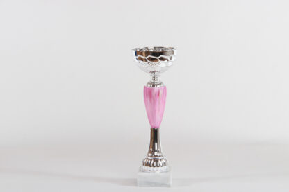 Coppa silver con componente rosa peonia h30 d100
