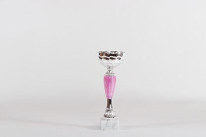 Coppa silver con componente rosa peonia h24 d90