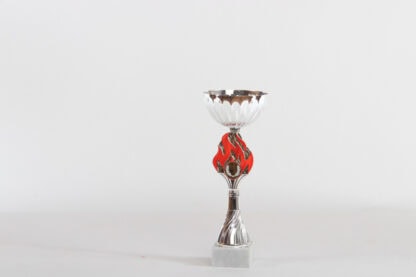 Coppa silver con fiamma rossa d10 h26