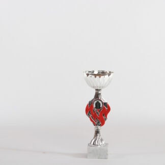 Coppa silver con fiamma rossa d8 h22