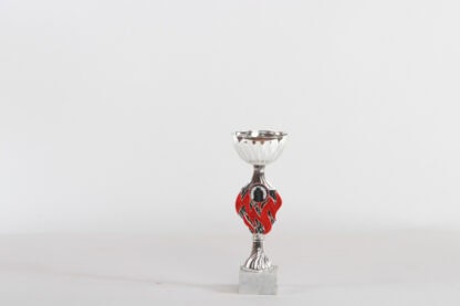 Coppa silver con fiamma rossa d8 h22