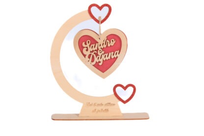 Cuore sospeso da tavolo con applicazione in carta eva | Idee regalo San Valentino | Regalo romantico