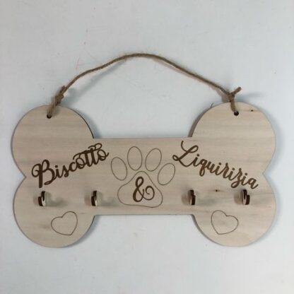 Porta guinzaglio in legno personalizzato con i nomi | Porta guinzaglio per cani | Porta guinzaglio personalizzato per cani