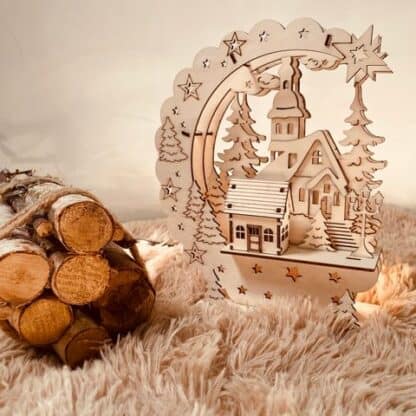Paesaggio natalizio | Casa di Babbo Natale | Decorazione natalizia