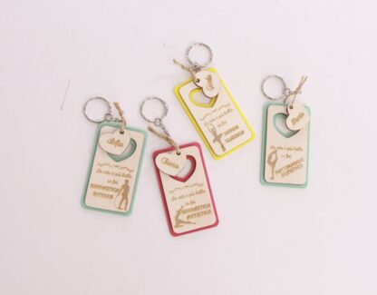 Portachiavi dedica | Portachiavi in legno e carta eva | Idea Regalo | Regalo Maestra
