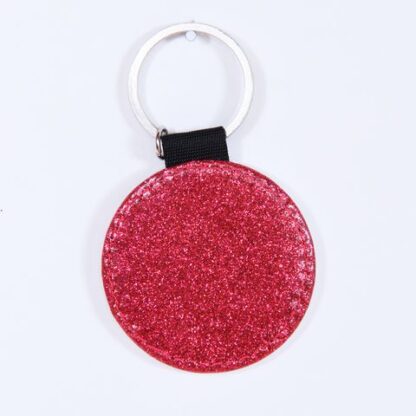 Portachiavi in similpelle con retro glitter colorato stampa a sublimazione | Portachiavi stampato