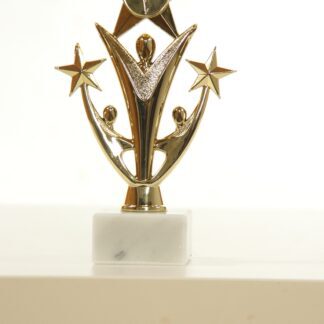 Trofeo oro con stelle con fugura atleta
H20