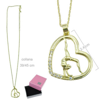 Collana con pendente ginnasta con zirconi GOLD
