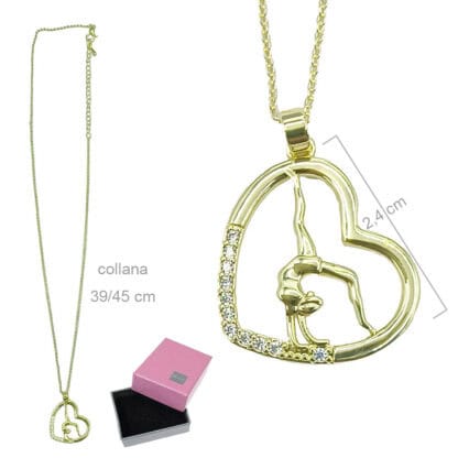 Collana con pendente ginnasta con zirconi GOLD