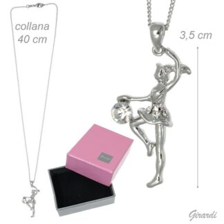 Collana Girocollo Con Pendente Ginnasta E Strass